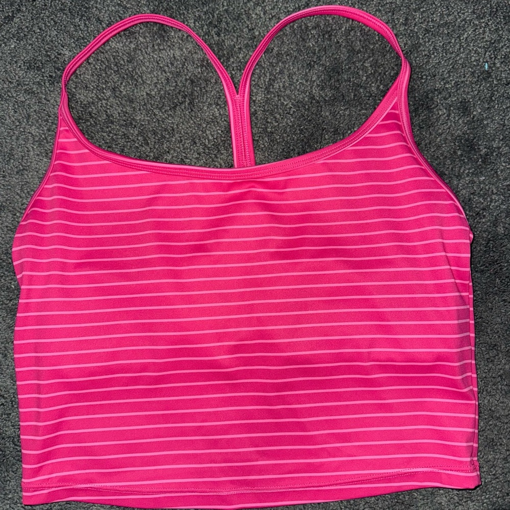 Pink Striped Women's Tank Top
